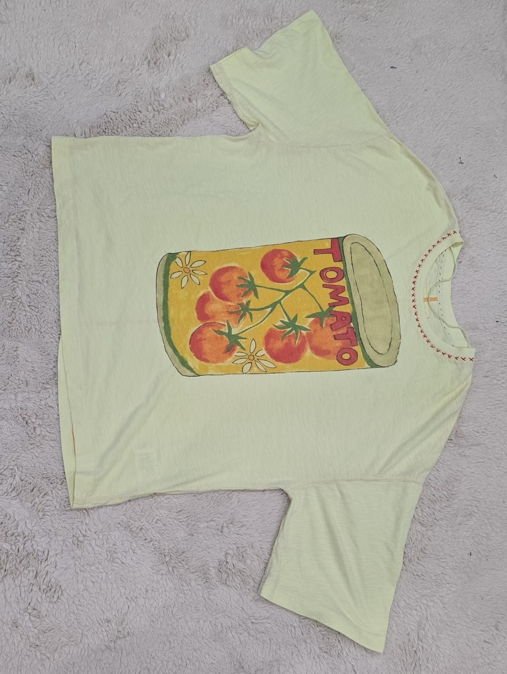 We The Free Light Yellow Tee with Tomato Can Graphic